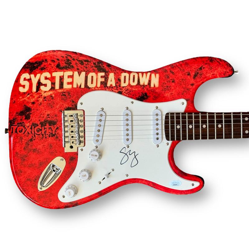 Serj Tankian Signed "System of a Down: Toxicity" Custom Stratocaster Guitar (JSA) at PristineAuction.com Serj Tankian Signed "System of a Down: Toxicity" Custom Stratocaster Guitar (JSA) at PristineAuction.com