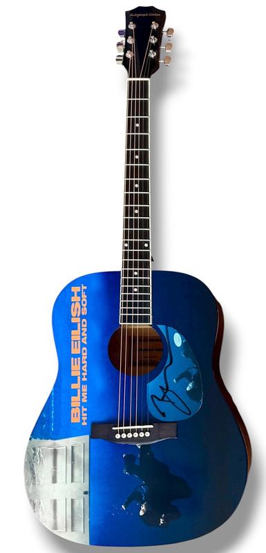 Billie Eilish Guitar with Signed Custom Insert Pickguard (JSA) at PristineAuction.com Billie Eilish Guitar with Signed Custom Insert Pickguard (JSA) at PristineAuction.com