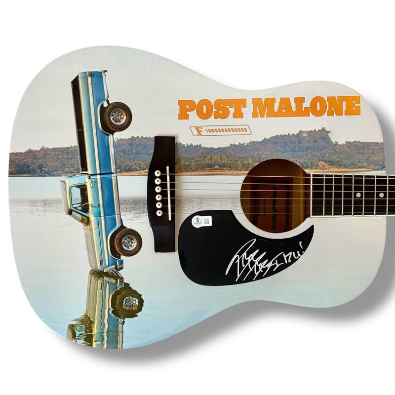 Post Malone Signed Custom Acoustic Guitar Inscribed "I Love UUU" (Beckett) at PristineAuction.com Post Malone Signed Custom Acoustic Guitar Inscribed "I Love UUU" (Beckett) at PristineAuction.com