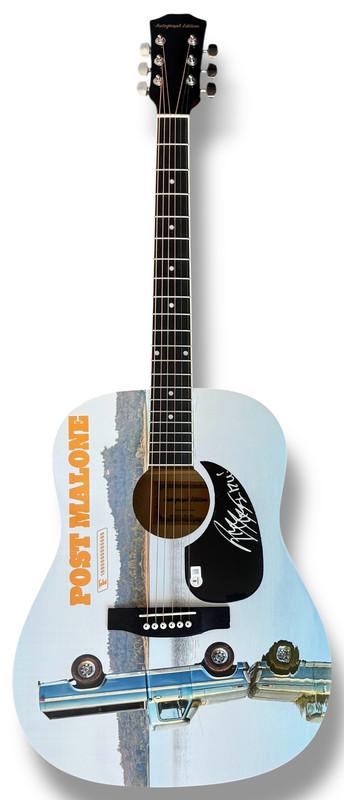 Post Malone Signed Custom Acoustic Guitar Inscribed "I Love UUU" (Beckett) at PristineAuction.com Post Malone Signed Custom Acoustic Guitar Inscribed "I Love UUU" (Beckett) at PristineAuction.com