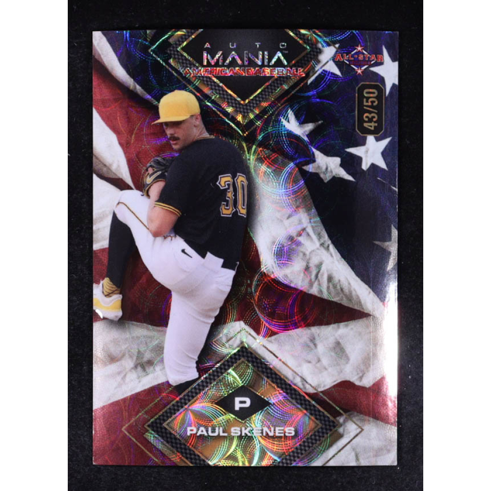 Paul Skenes 2024 Wild Card Auto Mania American Baseball American Flag Scope #AMAD-PS #43/50 RC at PristineAuction.com