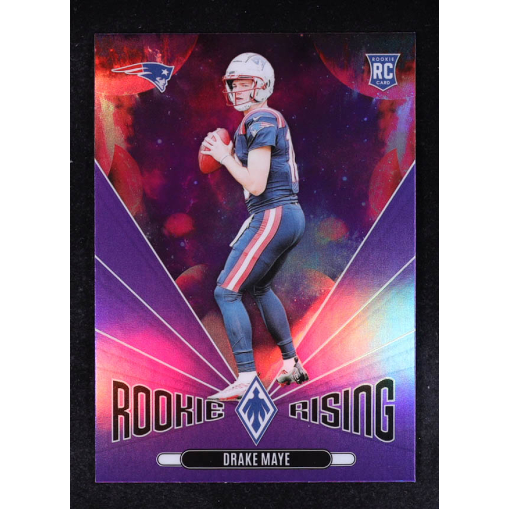 Drake Maye 2024 Panini Phoenix Rookie Rising Purple #44 RC at PristineAuction.com