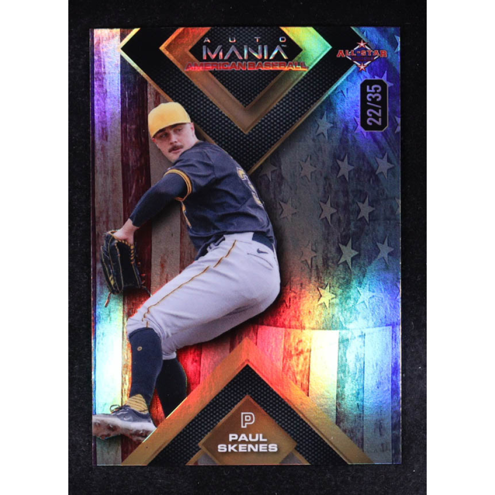 Paul Skenes 2024 Wild Card Auto Mania American Baseball American Flag Silver #AMASQ-PS3 #22/35 RC at PristineAuction.com