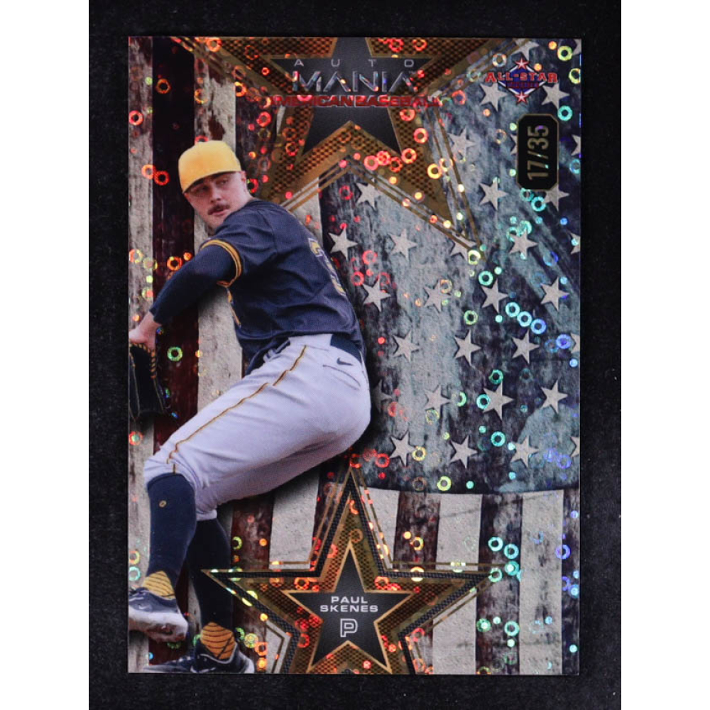 Paul Skenes 2024 Wild Card Auto Mania American Baseball Vintage Flag Circle Donuts #AMAS-PS3 #17/35 RC at PristineAuction.com