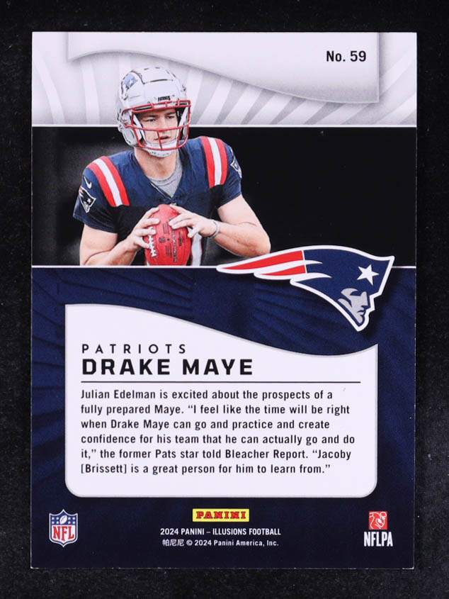 Drake Maye 2024 Panini Illusions Trophy Collection Orange #59 RC at PristineAuction.com Drake Maye 2024 Panini Illusions Trophy Collection Orange #59 RC at PristineAuction.com
