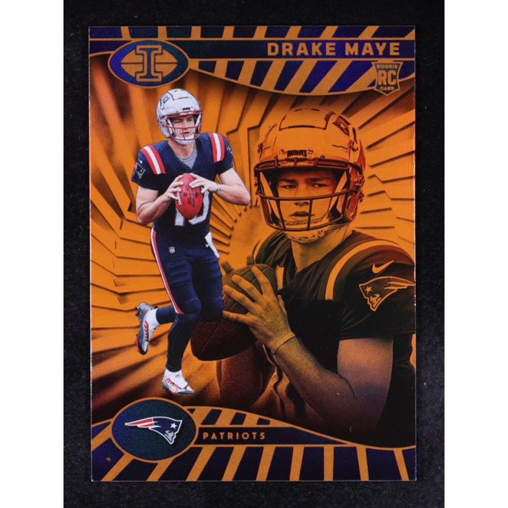 Drake Maye 2024 Panini Illusions Trophy Collection Orange #59 RC at PristineAuction.com