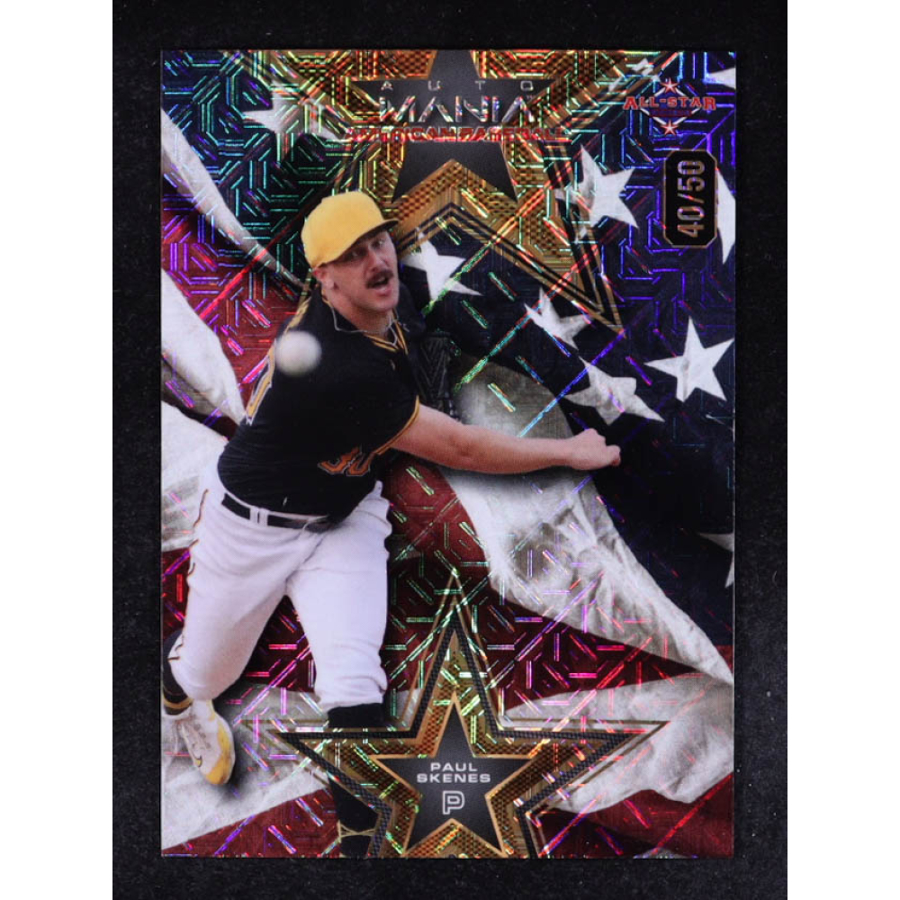 Paul Skenes 2024 Wild Card Auto Mania American Baseball American Flag Mojo #AMAS-PS2 #40/50 RC at PristineAuction.com