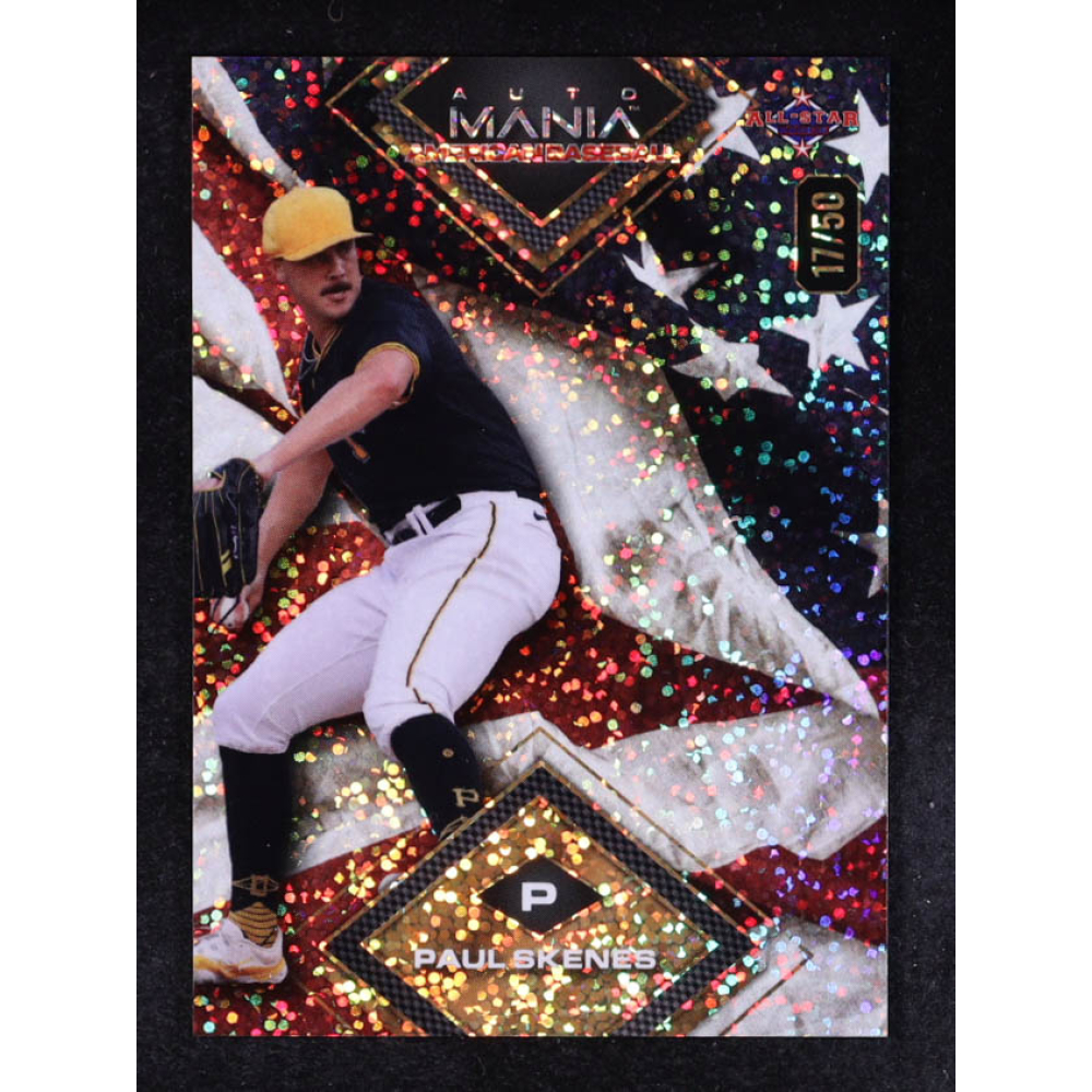 Paul Skenes 2024 Wild Card Auto Mania American Baseball American Flag Sparkle #AMAD-PS3 #17/50 RC at PristineAuction.com