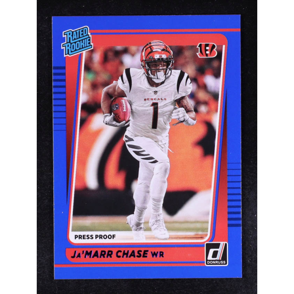 Ja'Marr Chase 2021 Donruss Press Proof Blue #262 RR RC at PristineAuction.com