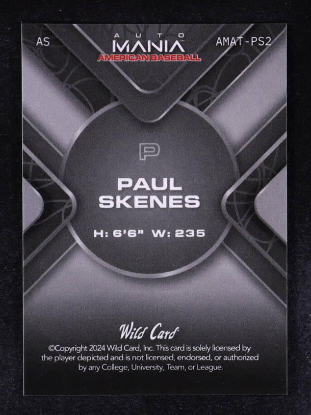 Paul Skenes 2024 Wild Card Auto Mania Star Americana Mojo #AMAT-PS2 #16/25 RC at PristineAuction.com Paul Skenes 2024 Wild Card Auto Mania Star Americana Mojo #AMAT-PS2 #16/25 RC at PristineAuction.com