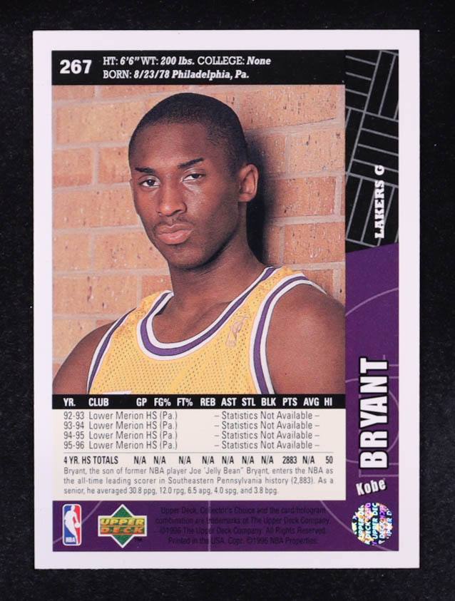 Kobe Bryant 1996-97 Collector's Choice #267 RC at PristineAuction.com Kobe Bryant 1996-97 Collector's Choice #267 RC at PristineAuction.com