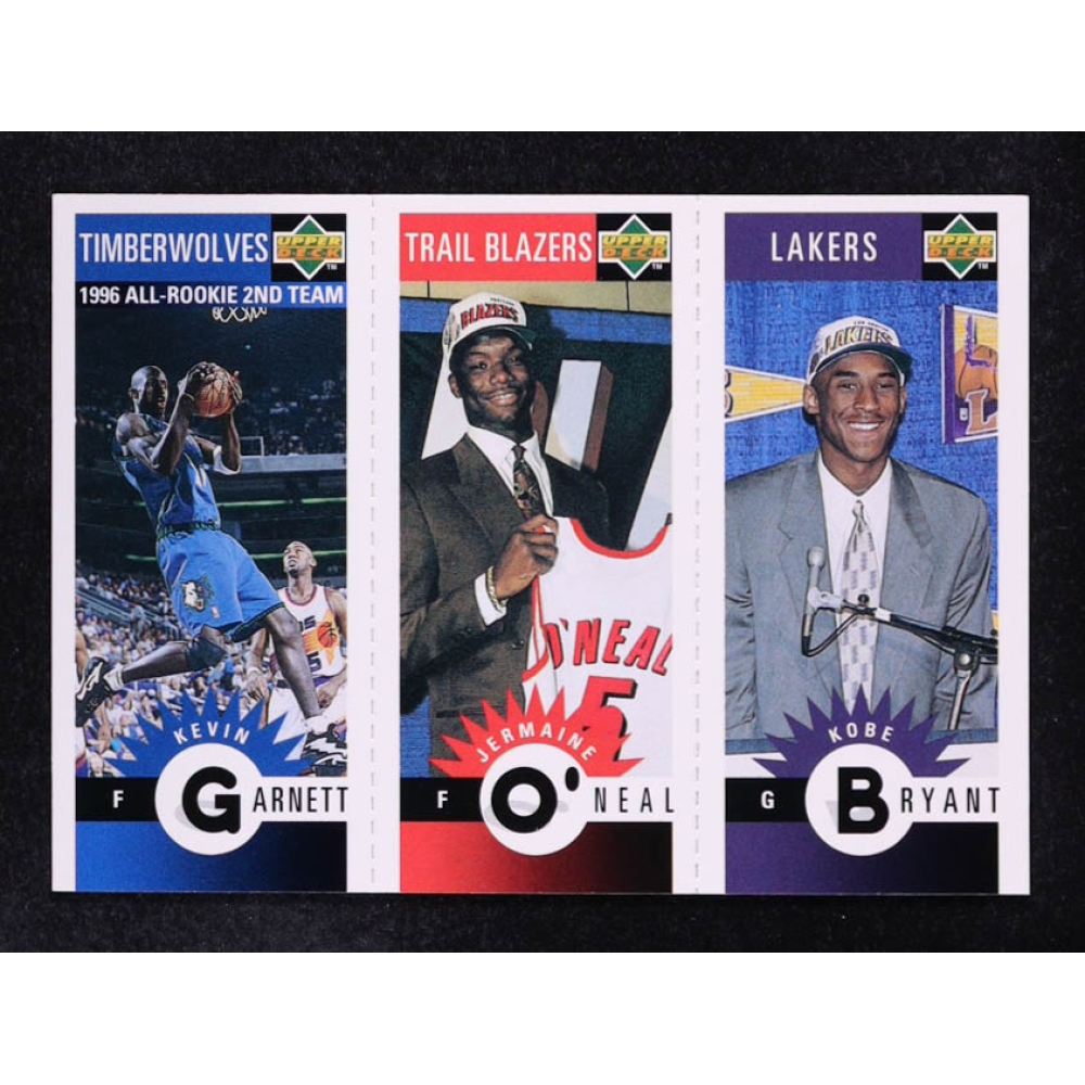 Kobe Bryant RC / Jermaine O'Neal RC / Kevin Garnett 1996-97 Collector's Choice Mini-Cards #M129-158-139 at PristineAuction.com