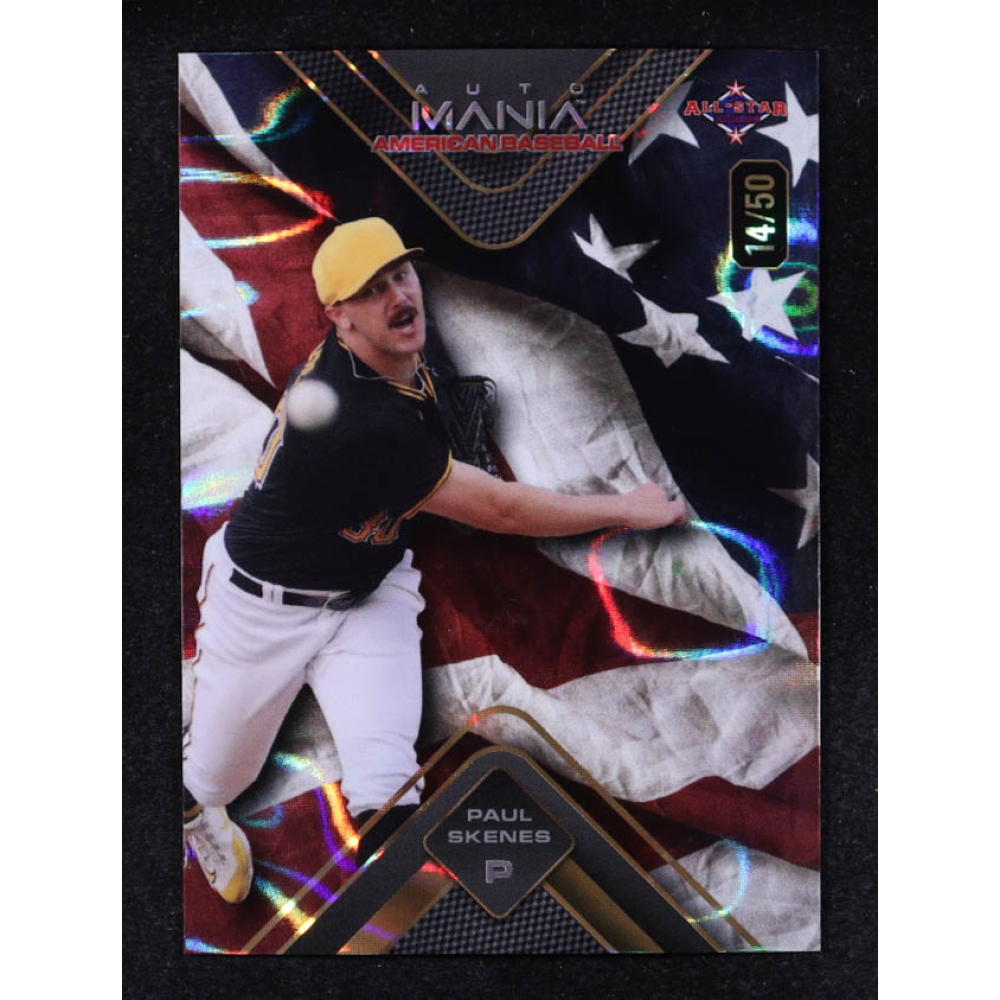 Paul Skenes 2024 Wild Card Auto Mania American Flag Lava #AMATPS2 RC #14/50 at PristineAuction.com