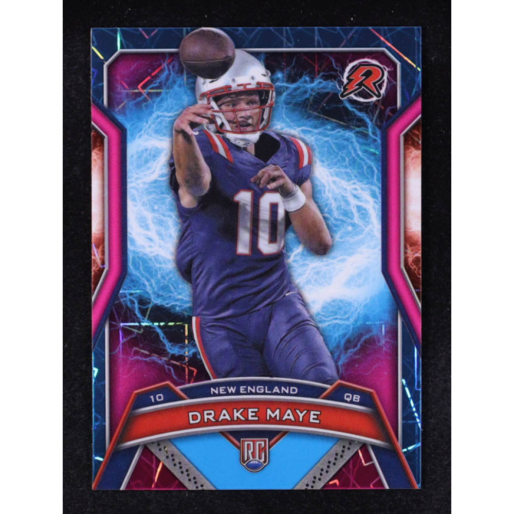 Drake Maye 2024 Topps Resurgence Sky Blue Pink Shock #164 RC at PristineAuction.com
