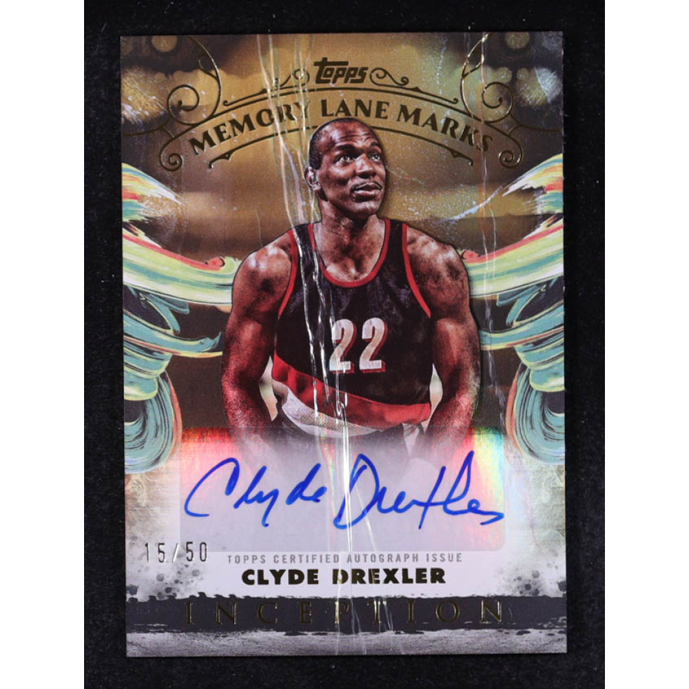 Clyde Drexler 2024-25 Topps Inception Memory Lane Marks Holo Gold #MLMCD #15/50 at PristineAuction.com