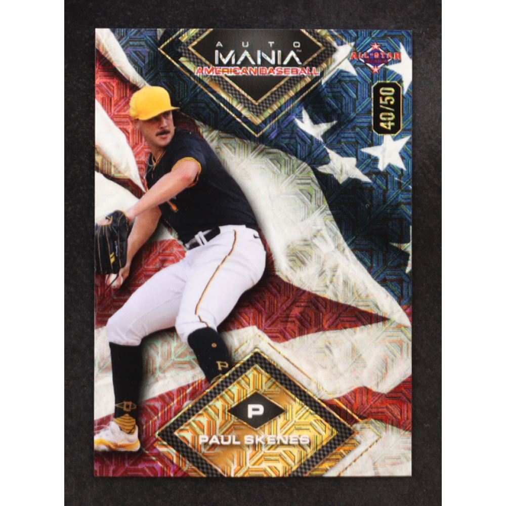 Paul Skenes 2024 Wild Card Auto Mania American Baseball American Flag Mojo #AMAD-PS3 #40/50 RC at PristineAuction.com
