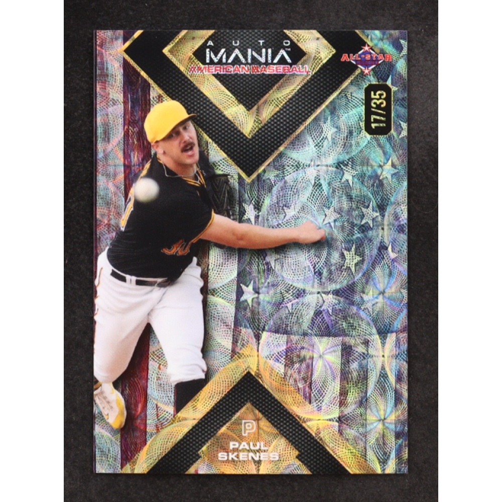 Paul Skenes 2024 Wild Card Auto Mania Vintage Flag Kaliedoscope #AMASQPS3 RC #17/35 at PristineAuction.com