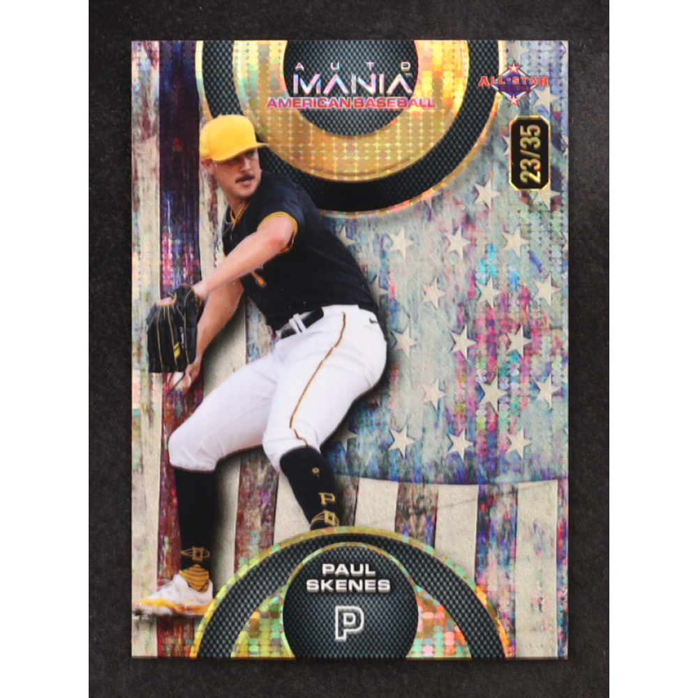 Paul Skenes 2024 Wild Card Auto Mania Vintage Flag Pulsar #AMACPS3 RC #23/35 at PristineAuction.com