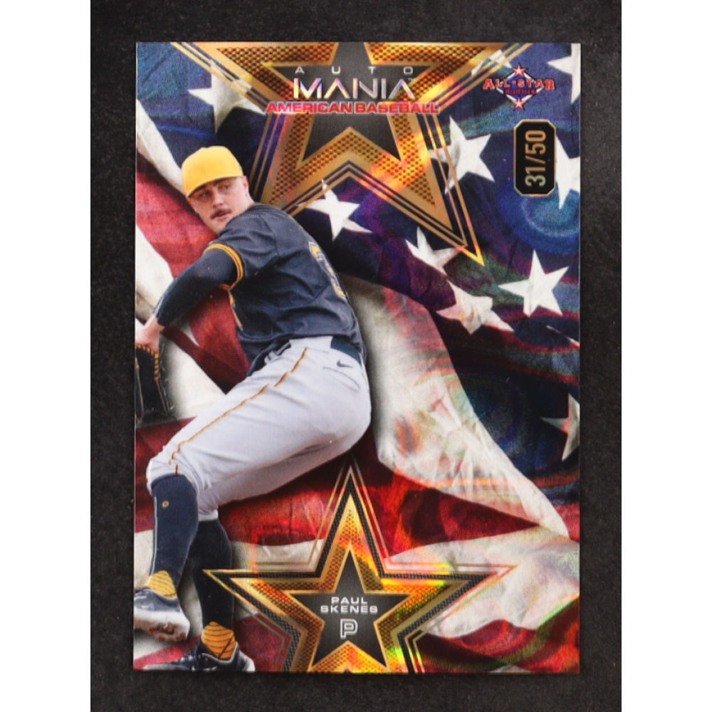 Paul Skenes 2024 Wild Card Auto Mania American Baseball American Flag Lava #AMAS-PS3 #31/50 RC at PristineAuction.com