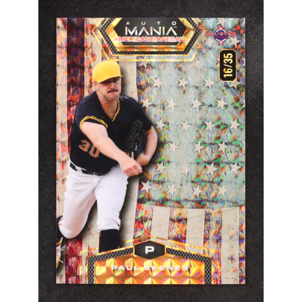 Paul Skenes 2024 Wild Card Auto Mania Vintage Flag Mosaic #AMAHPS2 RC #16/35 at PristineAuction.com