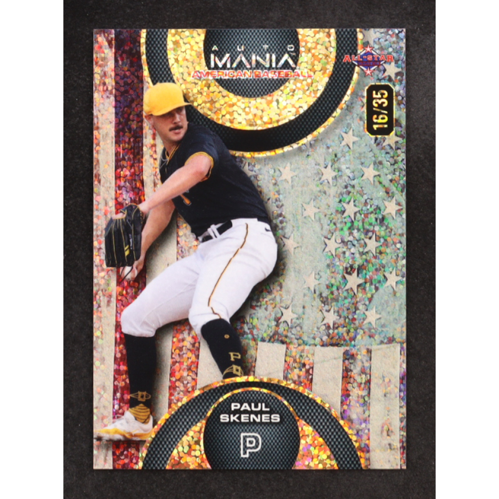 Paul Skenes 2024 Wild Card Auto Mania Vintage Flag Sparkle #AMACPS3 RC #16/35 at PristineAuction.com