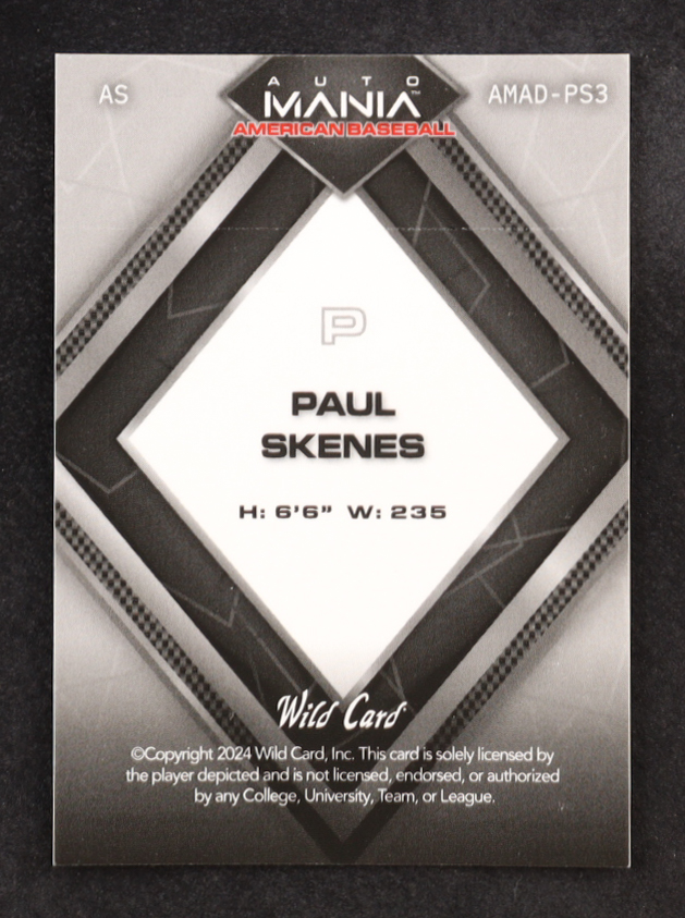 Paul Skenes 2024 Wild Card Auto Mania American Baseball American Flag Kaleidoscope #AMAD-PS3 #36/50 RC at PristineAuction.com Paul Skenes 2024 Wild Card Auto Mania American Baseball American Flag Kaleidoscope #AMAD-PS3 #36/50 RC at PristineAuction.com
