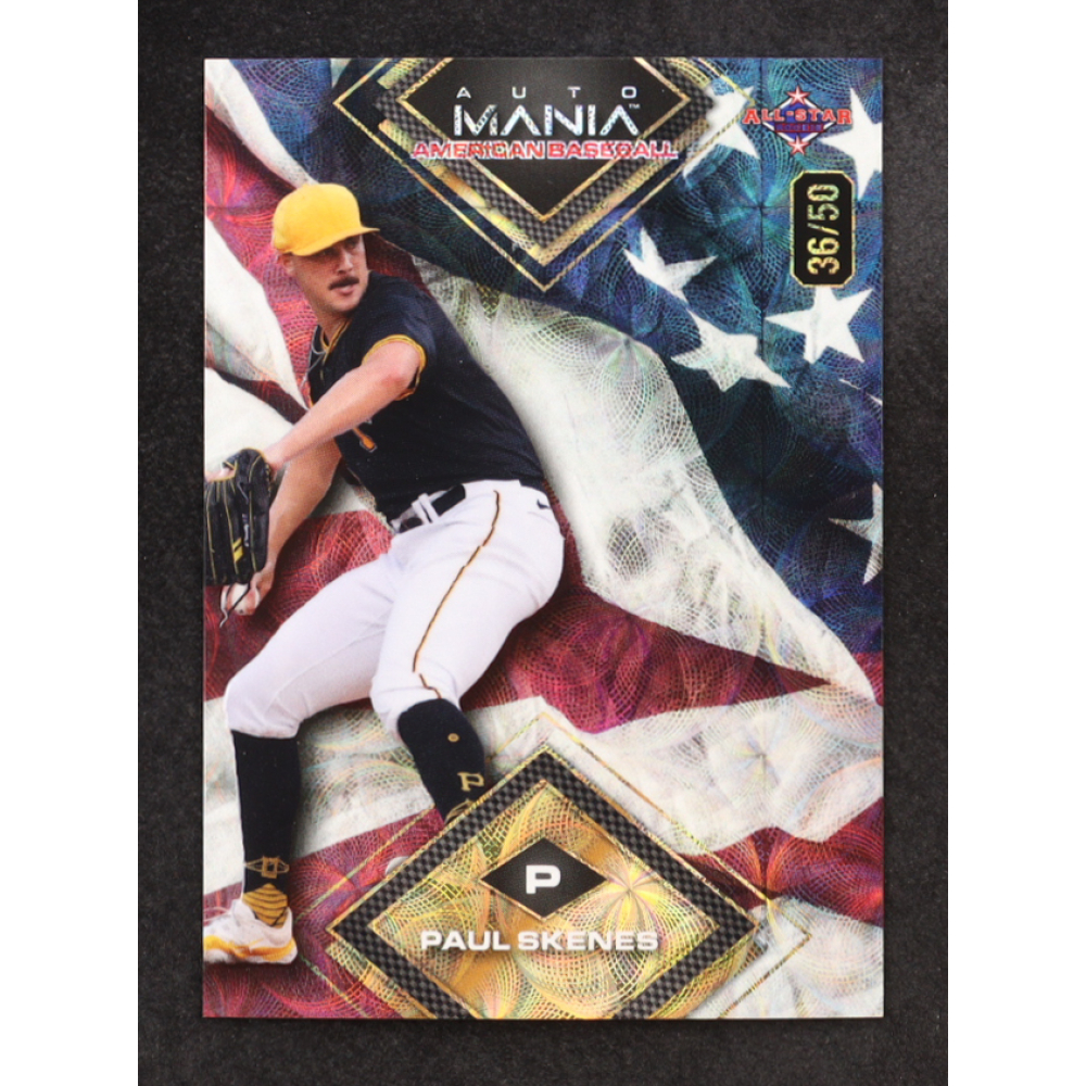 Paul Skenes 2024 Wild Card Auto Mania American Baseball American Flag Kaleidoscope #AMAD-PS3 #36/50 RC at PristineAuction.com