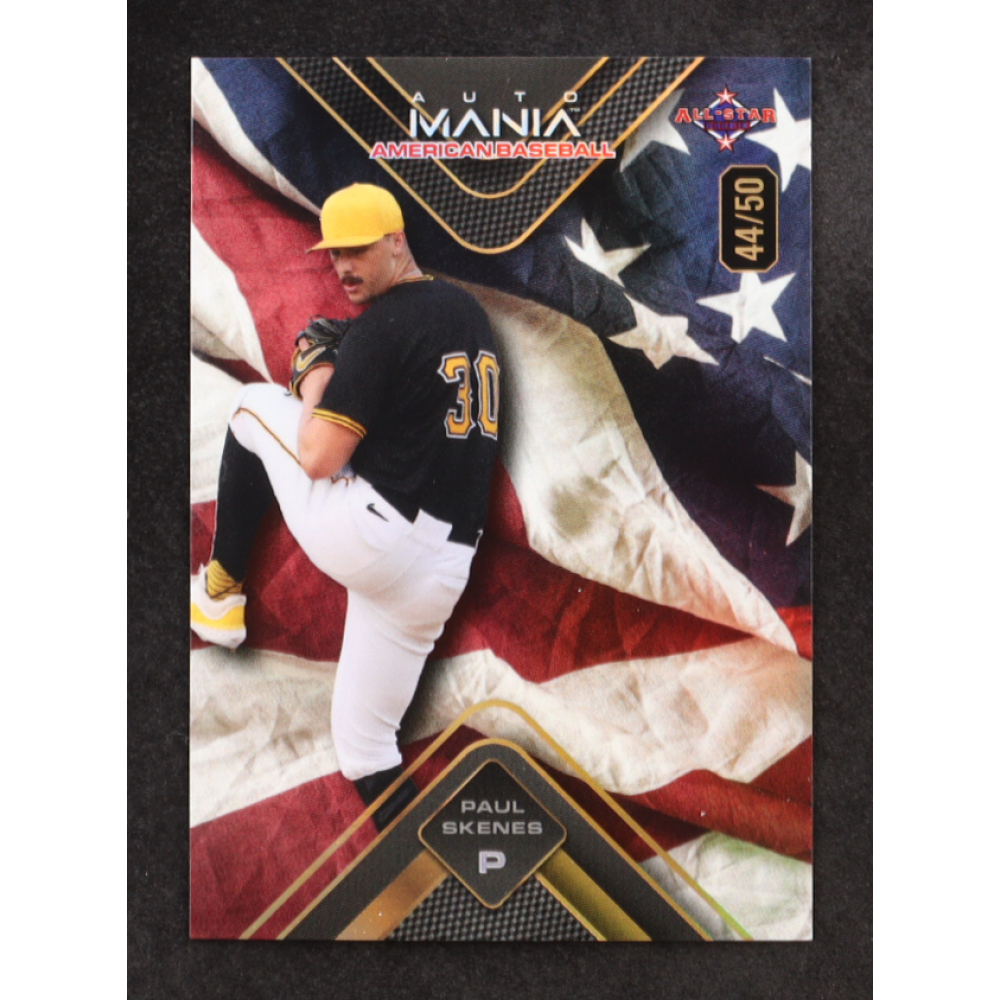 Paul Skenes 2024 Wild Card Auto Mania American Flag #AMATPS RC #44/50 at PristineAuction.com