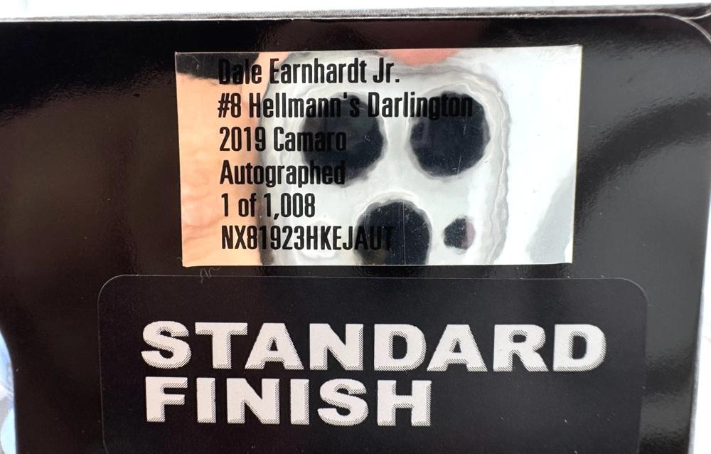 Dale Earnhardt Jr. Signed LE NASCAR #8 Hellmann's Real Mayonnaise 2019 Camaro 1:24 Premium Action Diecast Car (Dale Jr.) at PristineAuction.com Dale Earnhardt Jr. Signed LE NASCAR #8 Hellmann's Real Mayonnaise 2019 Camaro 1:24 Premium Action Diecast Car (Dale Jr.) at PristineAuction.com