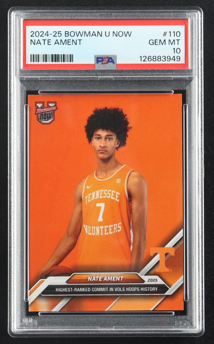 Nate Ament 2024-25 Bowman University Now #110 RC (PSA 10) at PristineAuction.com Nate Ament 2024-25 Bowman University Now #110 RC (PSA 10) at PristineAuction.com