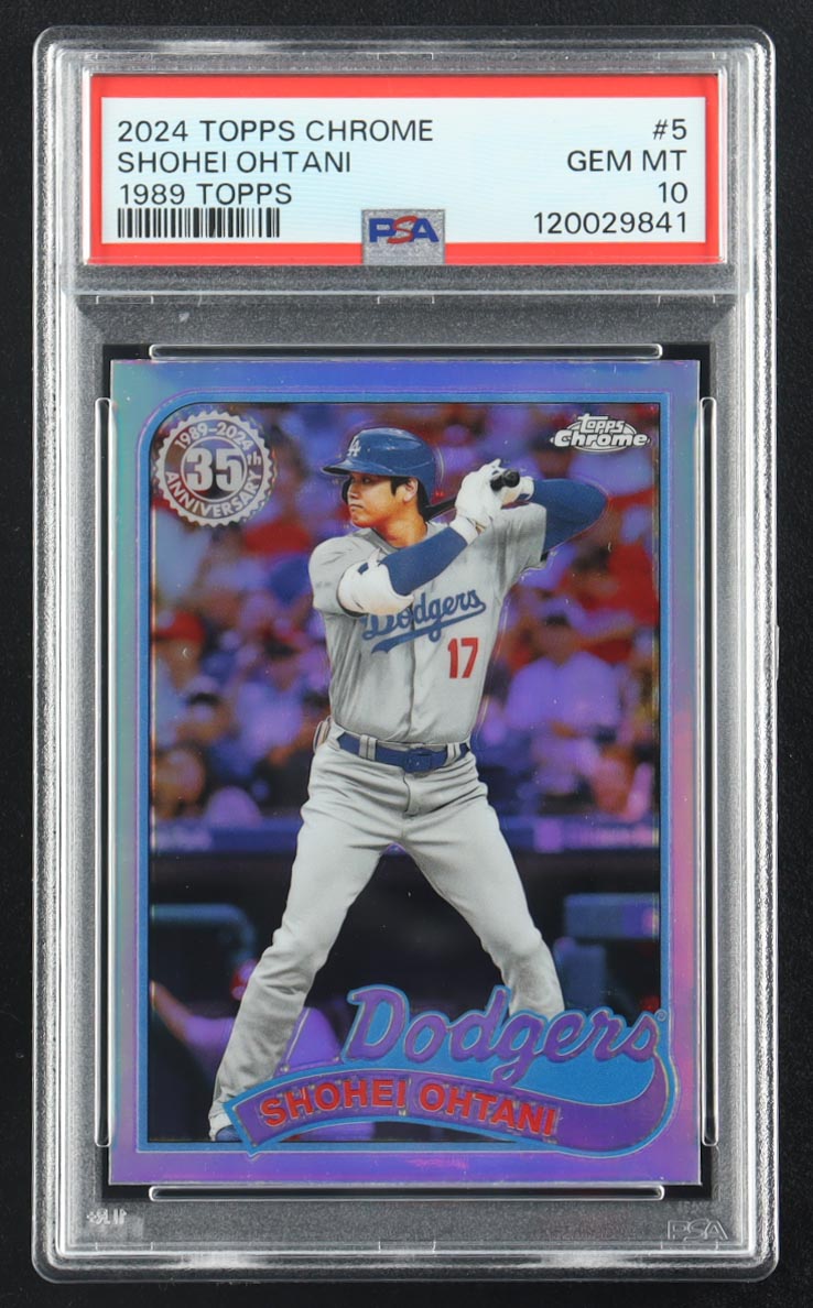Shohei Ohtani 2024 Topps Chrome / 1989 Topps #5 (PSA 10) at PristineAuction.com Shohei Ohtani 2024 Topps Chrome / 1989 Topps #5 (PSA 10) at PristineAuction.com