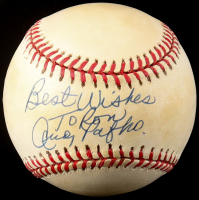 Andy Pafko Signed ONL Baseball Inscribed "Best Wishes To Ron" with Display Case (Beckett) at PristineAuction.com