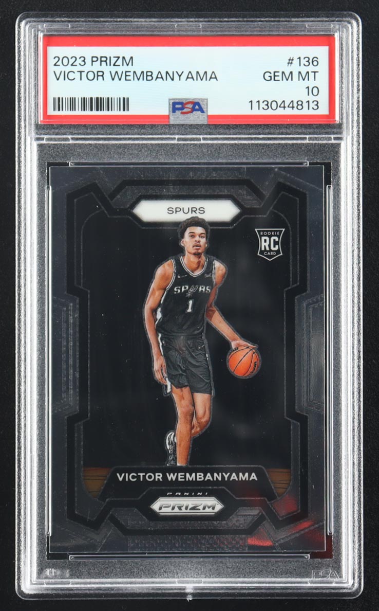 Victor Wembanyama 2023 Panini Prizm #136 RC (PSA 10) at PristineAuction.com Victor Wembanyama 2023 Panini Prizm #136 RC (PSA 10) at PristineAuction.com