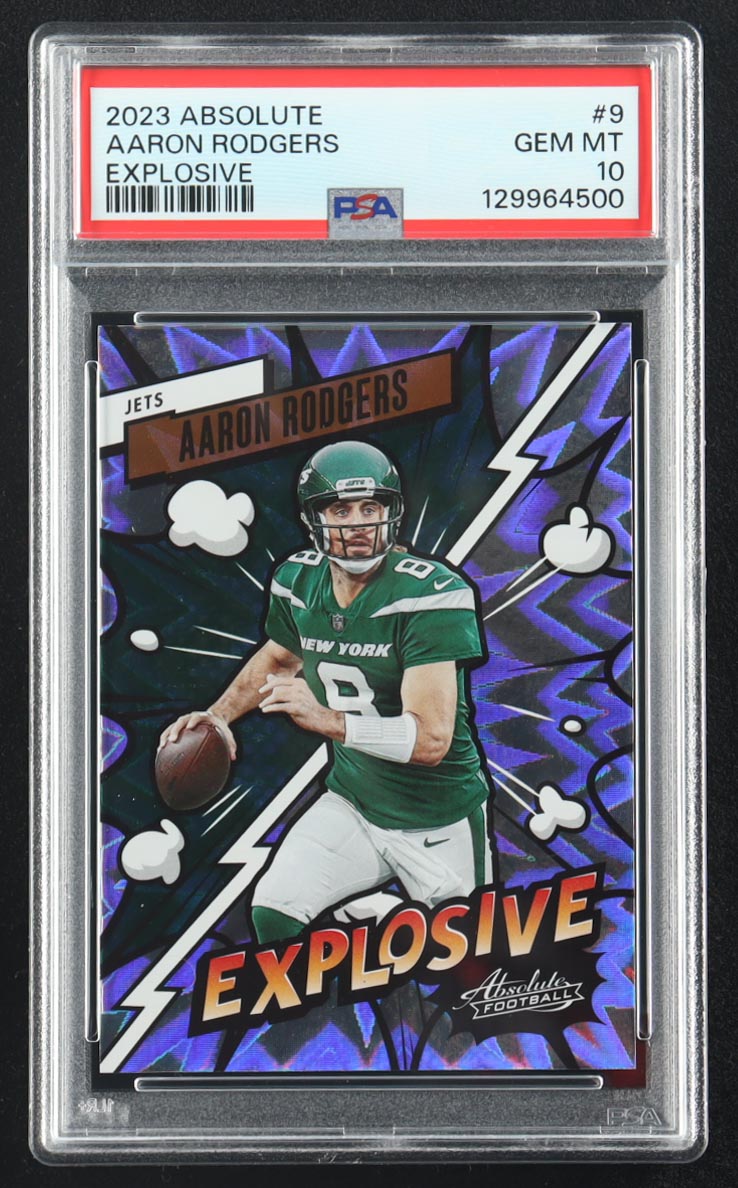 Aaron Rodgers 2023 Absolute Explosive #9 (PSA 10) at PristineAuction.com Aaron Rodgers 2023 Absolute Explosive #9 (PSA 10) at PristineAuction.com