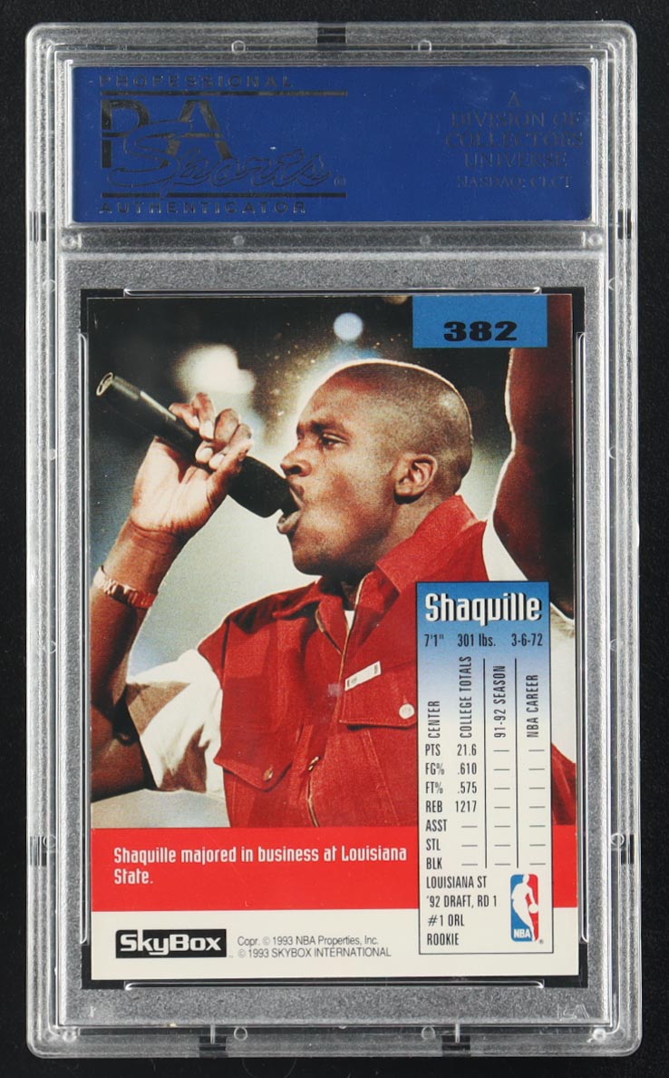 Shaquille O'Neal 1992 Skybox #382 RC (PSA 10) at PristineAuction.com Shaquille O'Neal 1992 Skybox #382 RC (PSA 10) at PristineAuction.com