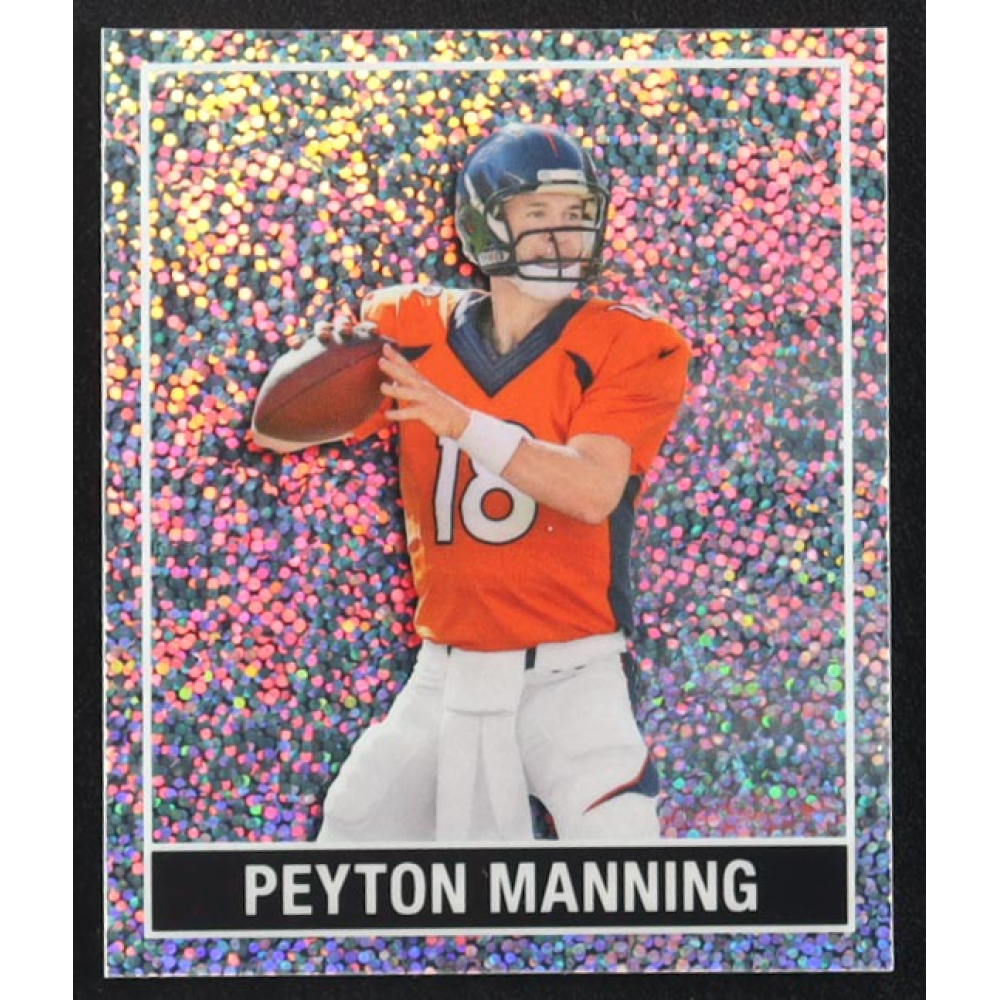 Peyton Manning 2025 Leaf 15th Anniversary '48 Leaf Silver Sparkle #48B133 #14/15 at PristineAuction.com