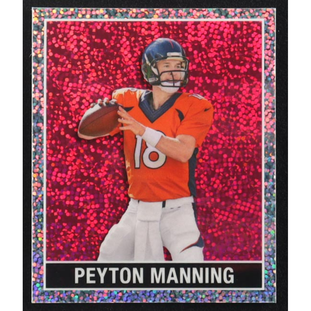 Peyton Manning 2025 Leaf 15th Anniversary '48 Leaf Pink Sparkle #48B133 #3/8 at PristineAuction.com