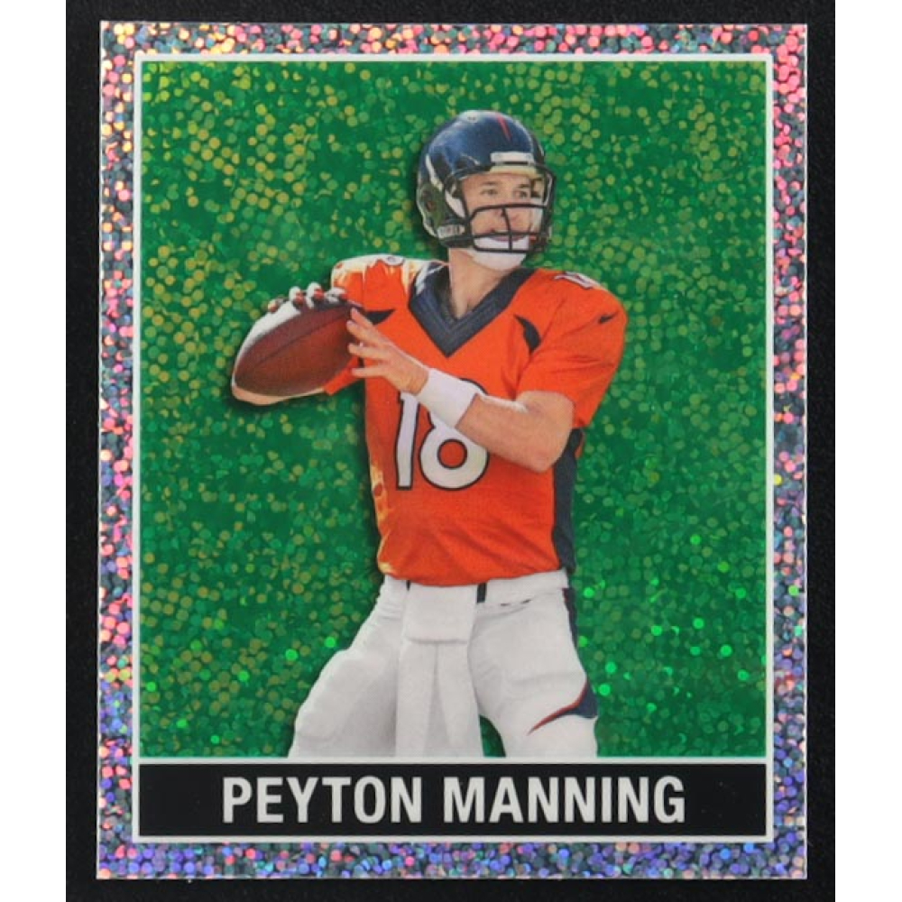 Peyton Manning 2025 Leaf 15th Anniversary '48 Leaf Green Sparkle #48B133 #5/6 at PristineAuction.com