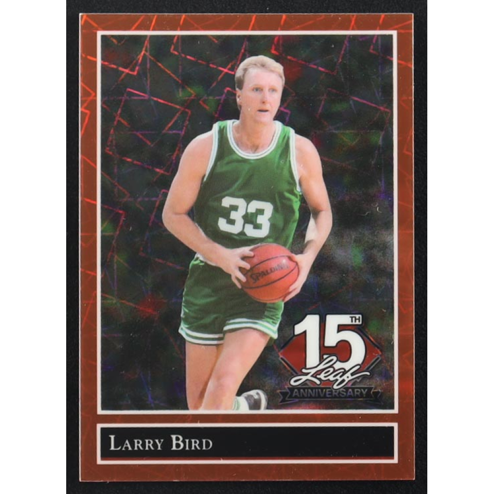 Larry Bird 2025 Leaf 15th Anniversary Gold Leaf Stars '92 Orange Laser #92B103 #1/4 at PristineAuction.com