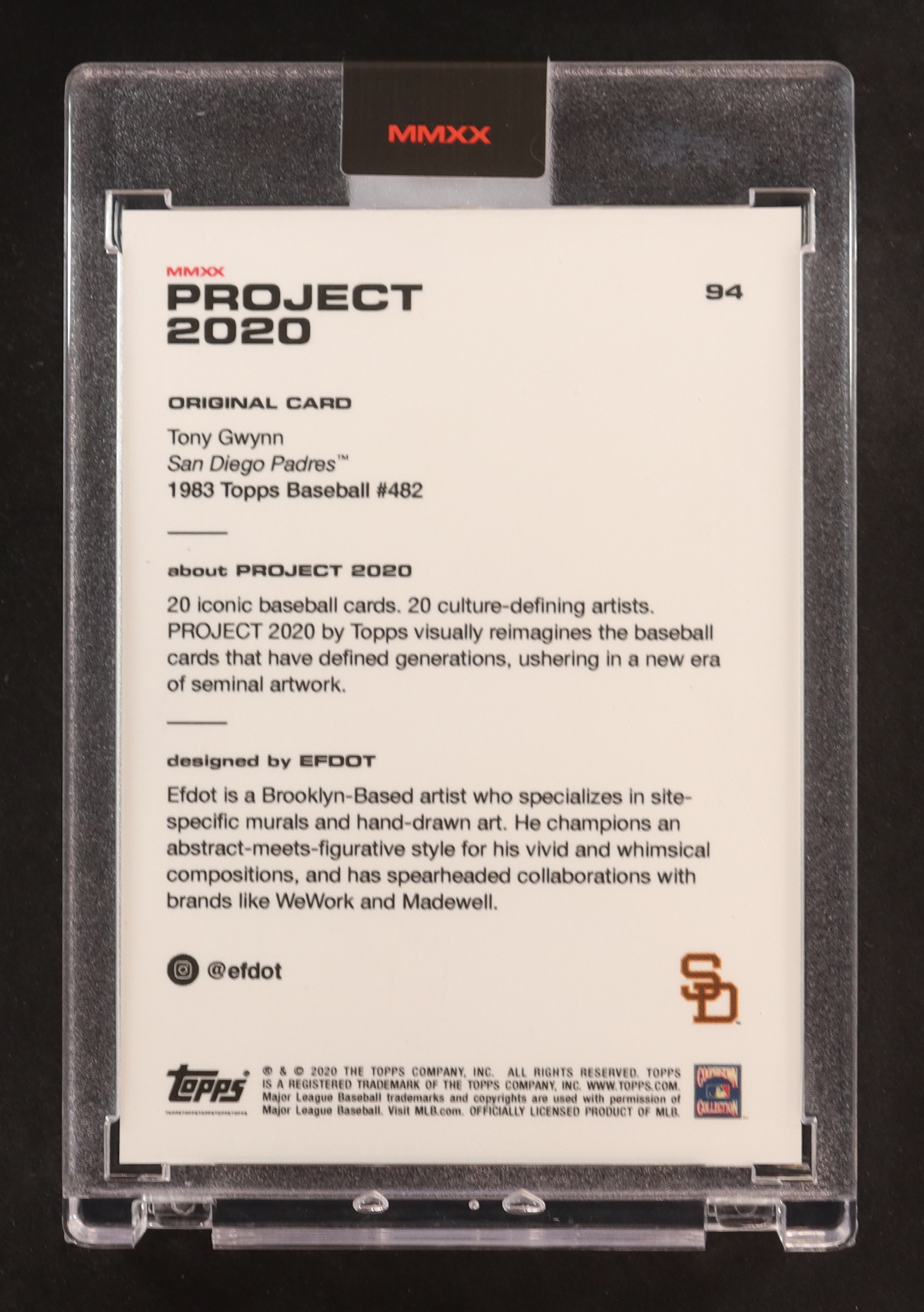 Tony Gwynn 2020 Topps Project 2020 #94 / Efdot at PristineAuction.com Tony Gwynn 2020 Topps Project 2020 #94 / Efdot at PristineAuction.com