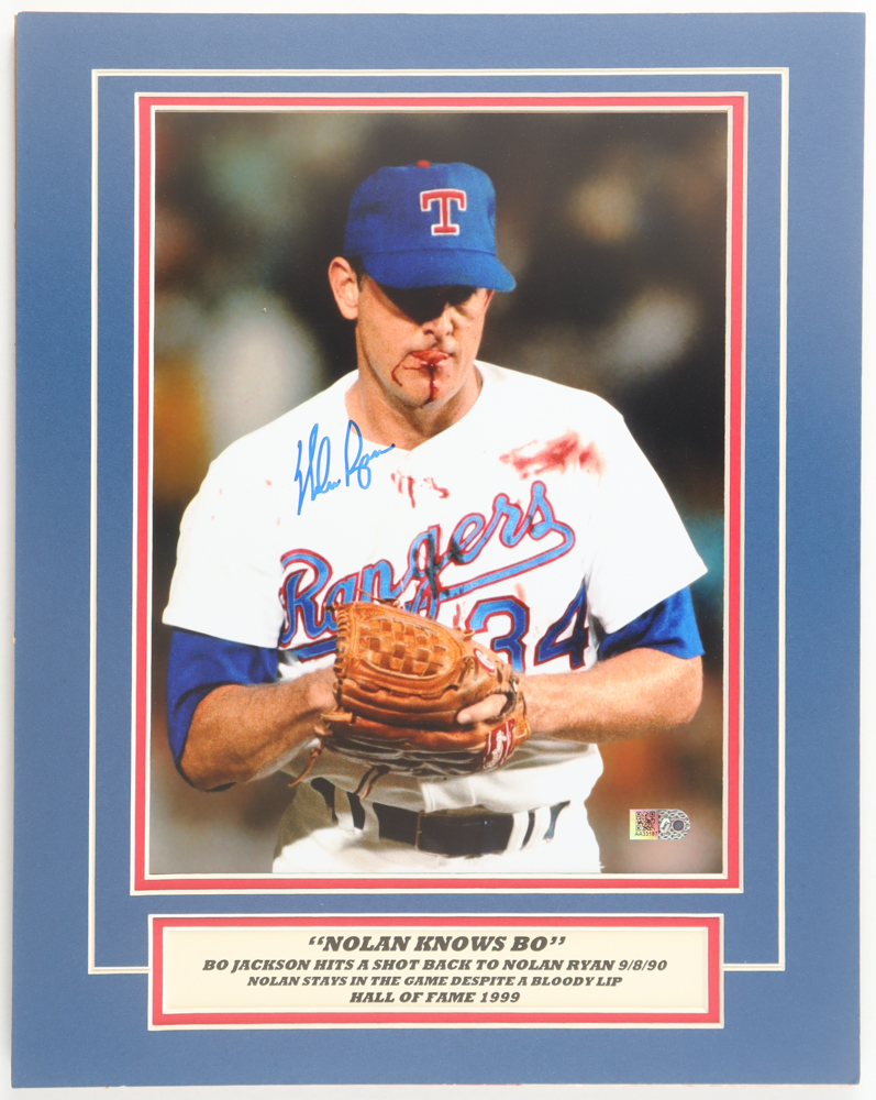 Nolan Ryan Signed Rangers Custom Matted Photo Display (AIV) at PristineAuction.com Nolan Ryan Signed Rangers Custom Matted Photo Display (AIV) at PristineAuction.com