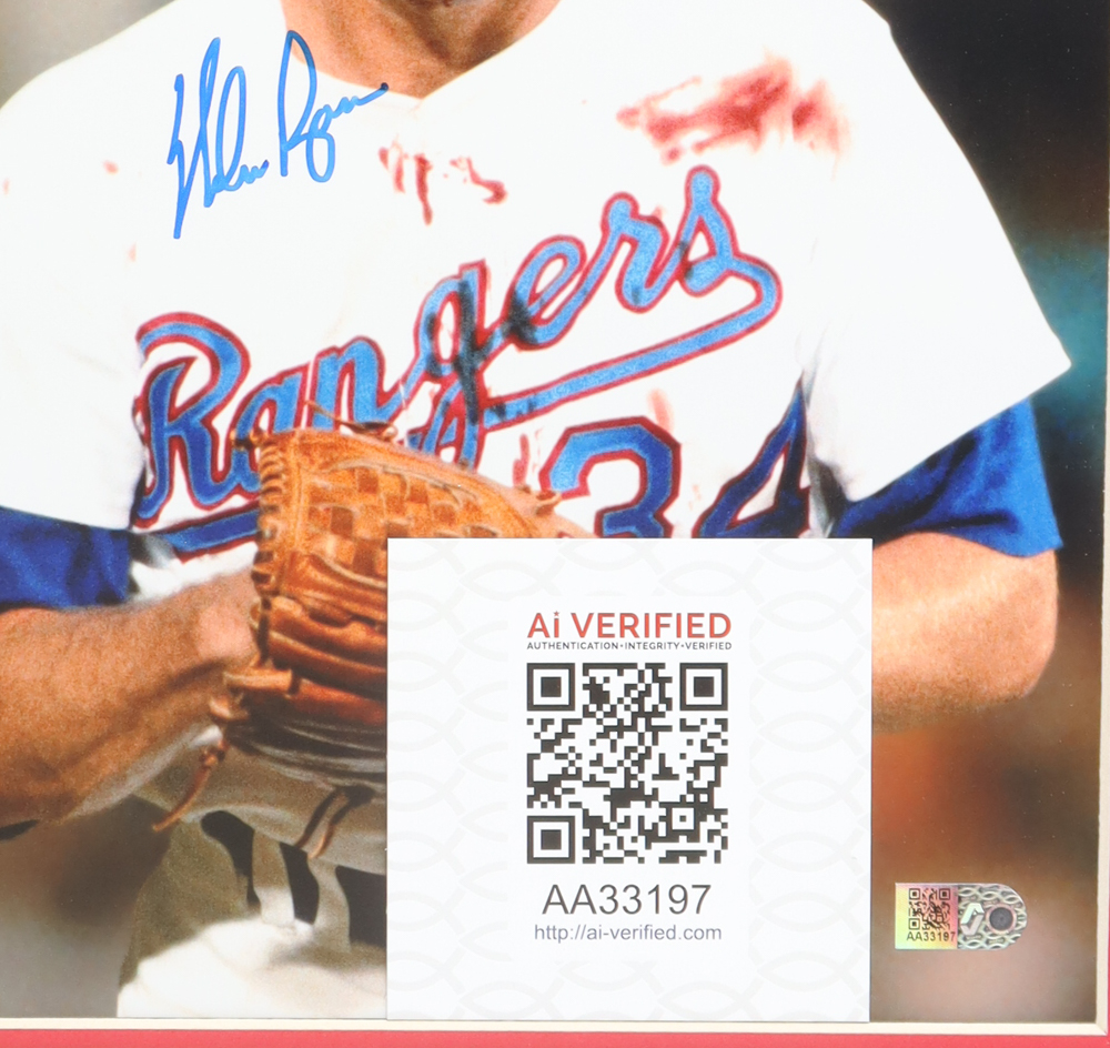 Nolan Ryan Signed Rangers Custom Matted Photo Display (AIV) at PristineAuction.com Nolan Ryan Signed Rangers Custom Matted Photo Display (AIV) at PristineAuction.com