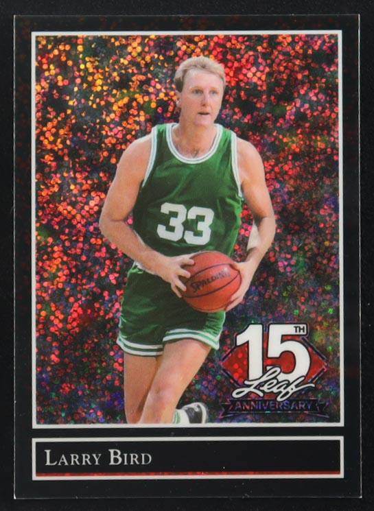 Larry Bird 2025 Leaf 15th Anniversary Gold Leaf Stars '92 Black Sparkles #92B103 #2/2 at PristineAuction.com Larry Bird 2025 Leaf 15th Anniversary Gold Leaf Stars '92 Black Sparkles #92B103 #2/2 at PristineAuction.com