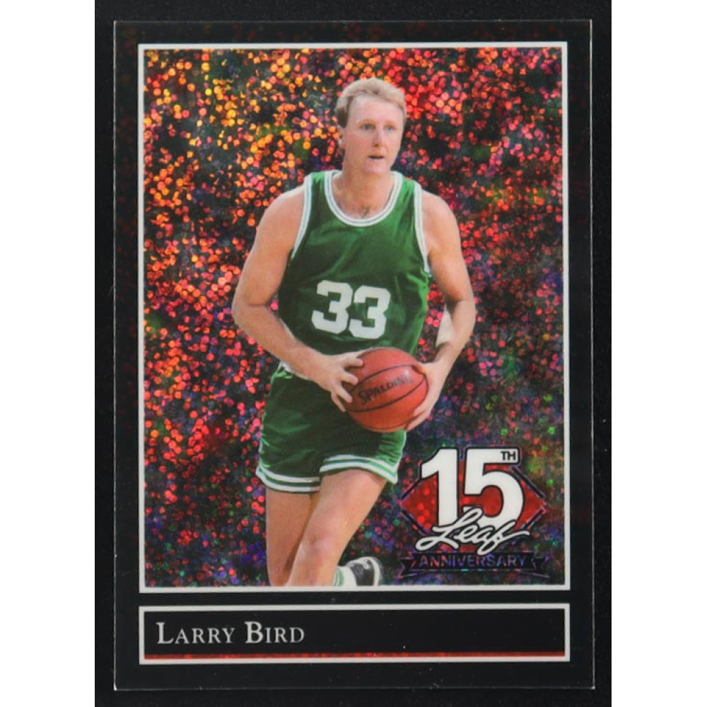 Larry Bird 2025 Leaf 15th Anniversary Gold Leaf Stars '92 Black Sparkles #92B103 #2/2 at PristineAuction.com