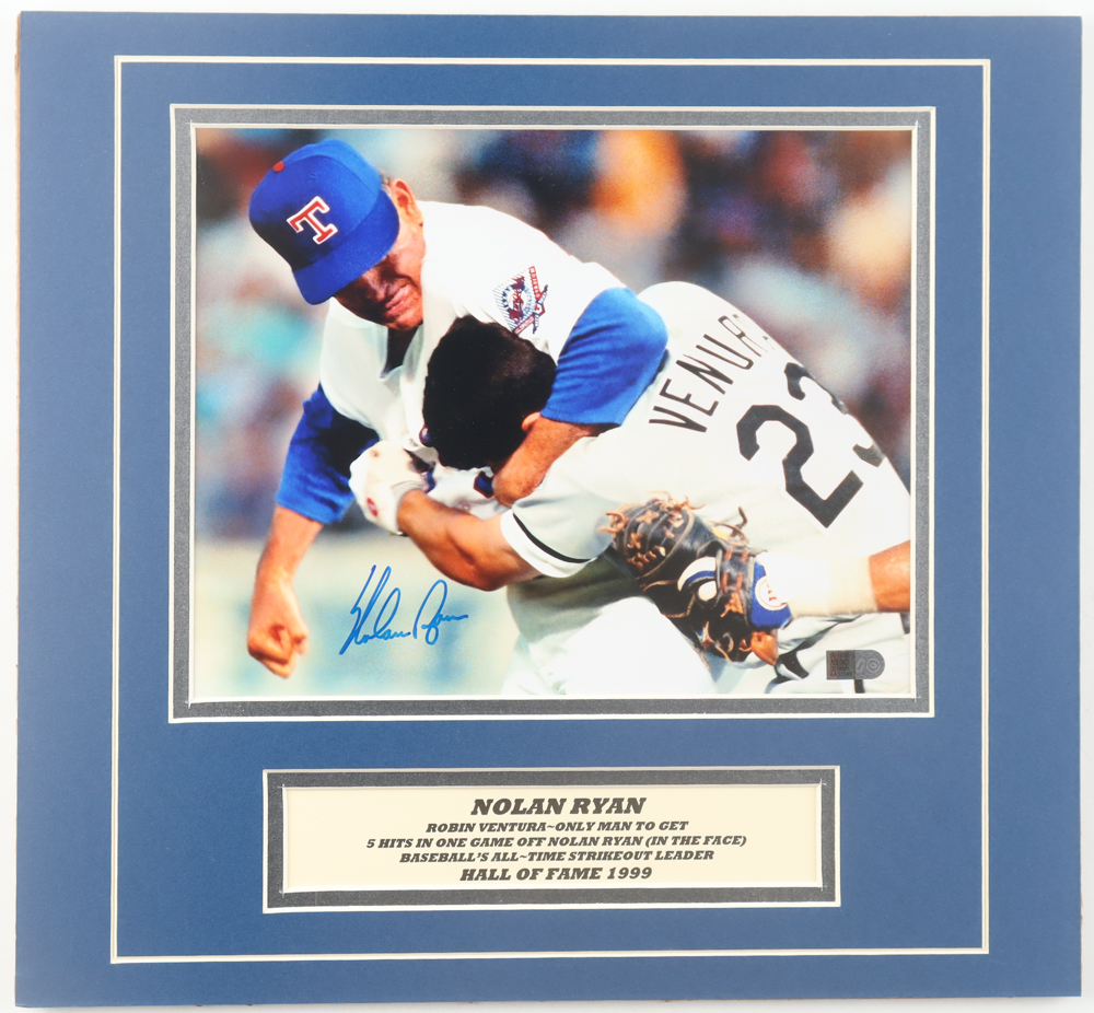 Nolan Ryan Signed Rangers Custom Matted Photo Display (AIV) at PristineAuction.com Nolan Ryan Signed Rangers Custom Matted Photo Display (AIV) at PristineAuction.com