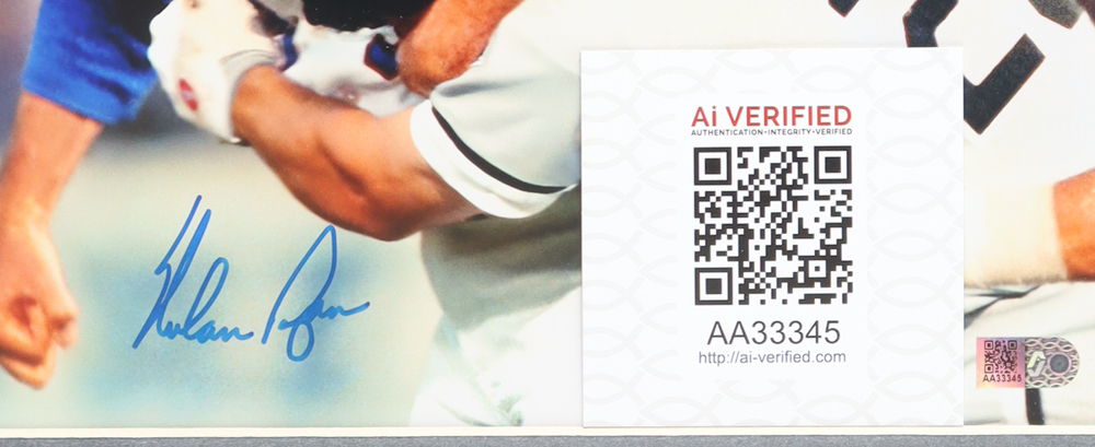 Nolan Ryan Signed Rangers Custom Matted Photo Display (AIV) at PristineAuction.com Nolan Ryan Signed Rangers Custom Matted Photo Display (AIV) at PristineAuction.com