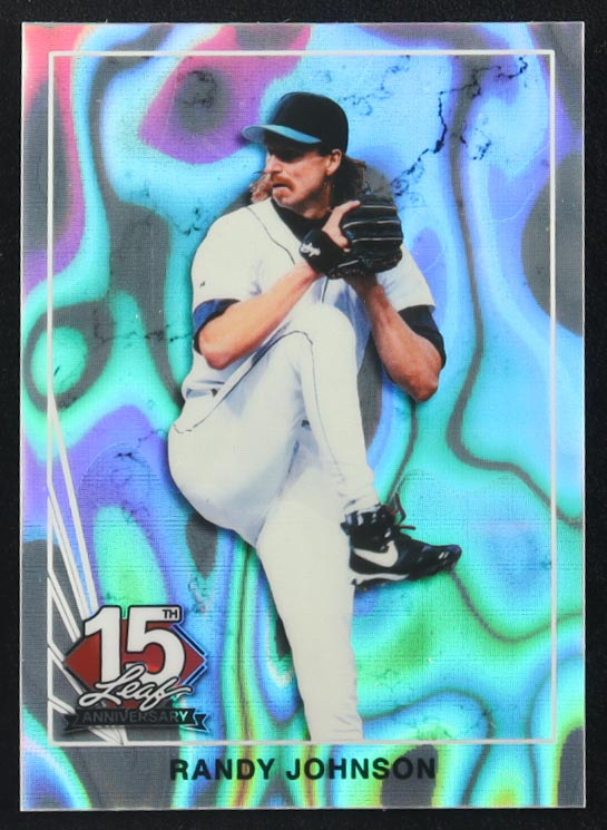 Randy Johnson 2025 Leaf 15th Anniversary '90 Leaf Silver Lava #90B136 #15/15 at PristineAuction.com Randy Johnson 2025 Leaf 15th Anniversary '90 Leaf Silver Lava #90B136 #15/15 at PristineAuction.com