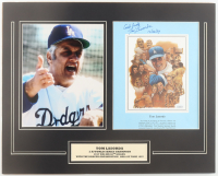 Tommy Lasorda Signed Dodgers Custom Matted Cut Display Inscribed "Good Luck" & "12/28/89" (JSA) at PristineAuction.com