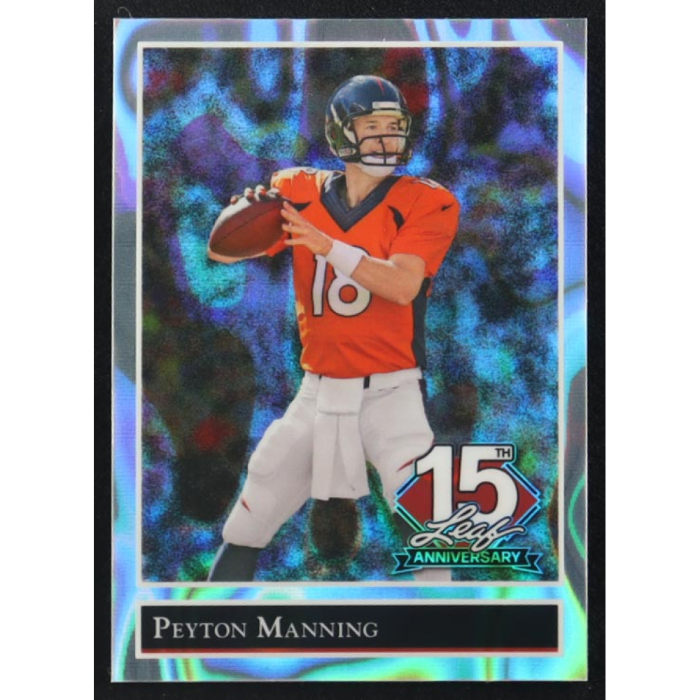 Peyton Manning 2025 Leaf 15th Anniversary '92 Leaf Gold Leaf Stars Silver Lava #92B133 #07/15 at PristineAuction.com