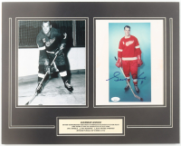 Gordie Howe Signed Red Wings Custom Matted Photo Display (JSA) at PristineAuction.com